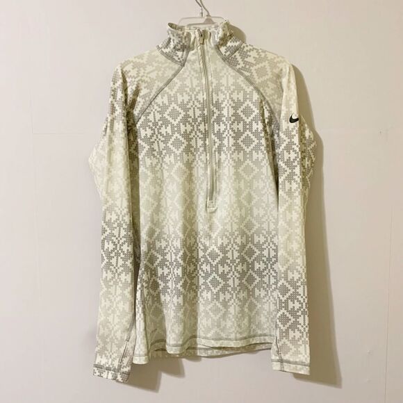 Nike Pro Womens Size M Printed Half 1/2 Zip Pullover Athletic - Picture 1 of 3